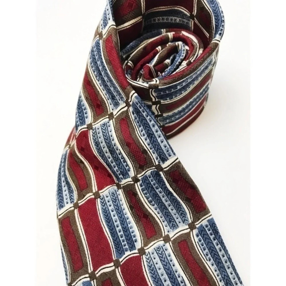 Jos A Bank • Premier Collection Blue and Red Neck Tie - Picture 2 of 3